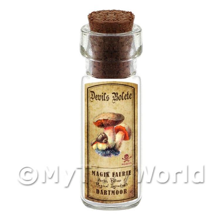 Dolls House Apothecary Devils Bolete Fungi Bottle And Colour Label