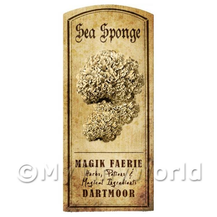 Dolls House Miniature Apothecary Sea Sponge Fungi Label