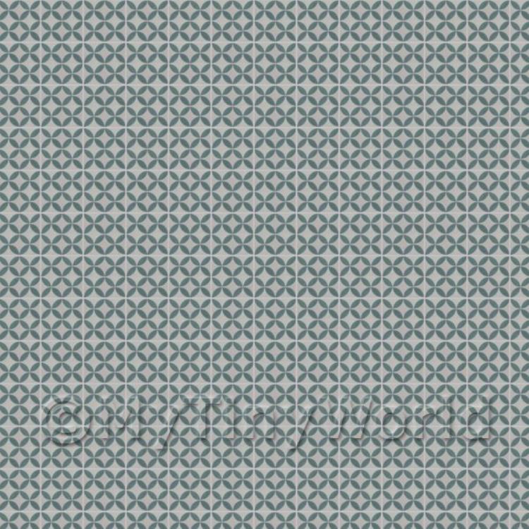 Miniature Blue/Green On Grey Circles Tile Sheet With Grey Grout