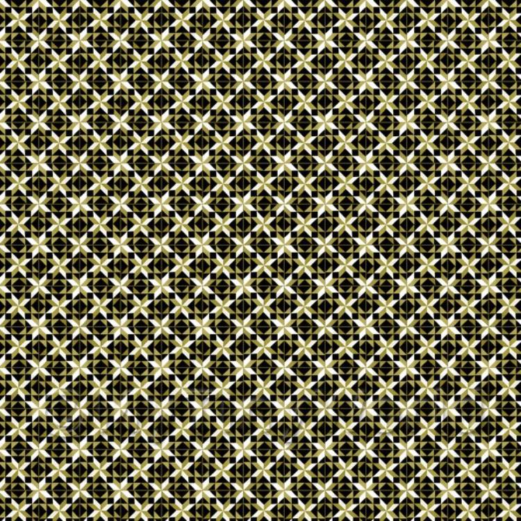 Miniature Green/Yellow And Black Intricate Pattern Tile Sheet