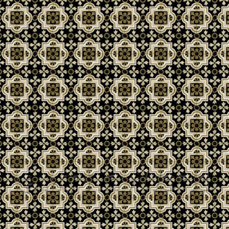 Miniature Shades Of Brown And Black Ornate Pattern Tile Sheet