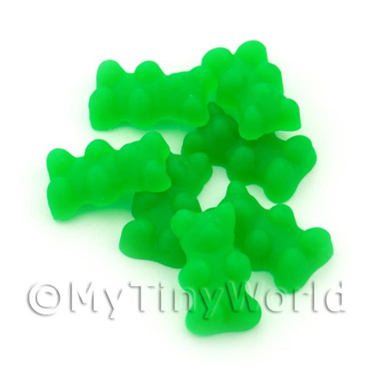 Translucent Dark Green Gummy Bear Charm For Jewellery