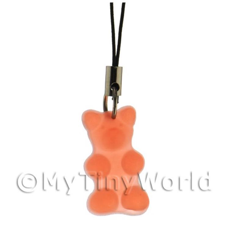 Translucent Orange Gummy Bear Phone Charm