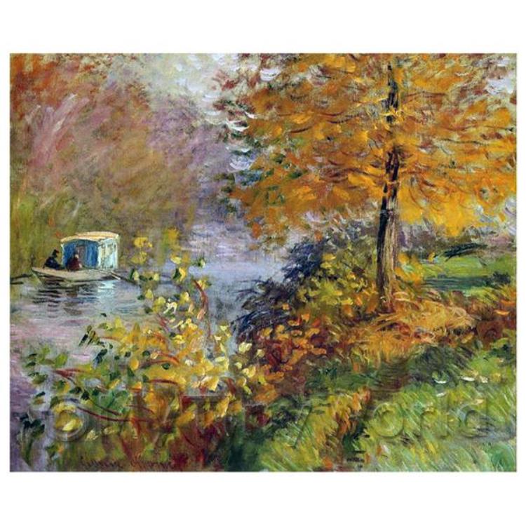 Claude Monet Painting - The Studio Boat
