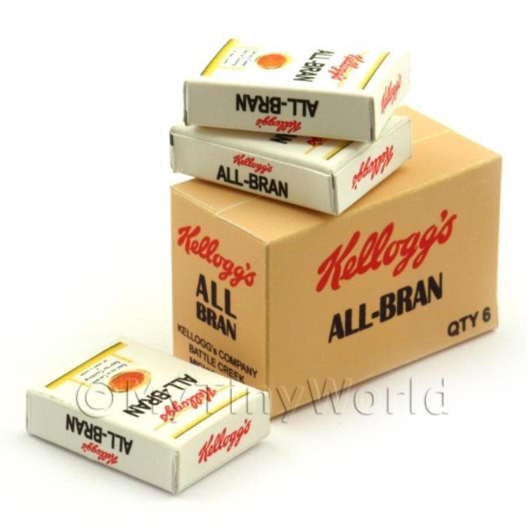 Dolls House Kellogs All Bran Shop Stock Box And 3 Loose Boxes